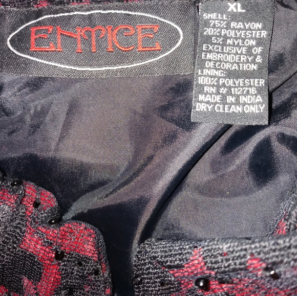 Entice Jacket XL Beaded Velvet Burnout Chenille Patchwork Nordstrom Artsy Blazer - Picture 8 of 8